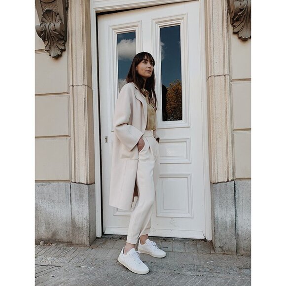 The Curated NWOT Cashmere Wool Classic Coat in Bone Size XXS